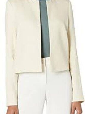 Theory Womens Luxe Linen Collarless Crop Jacket Sz 6/8